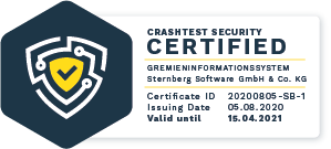 Crashtest Security Zertifikat für das STERNBERG Gremieninformationssystem
