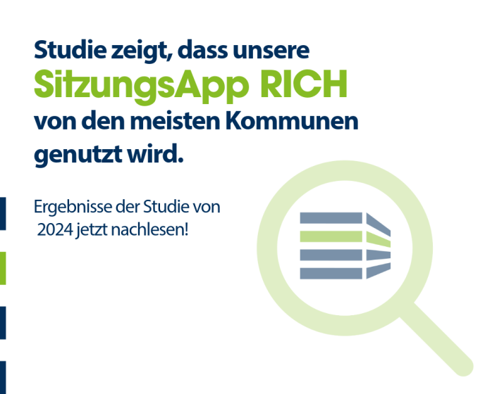 RIS Studie 2024 Ergebnis – STERNBERG Text "Studie zeigt, dass unsere SitzungsApp RICH von den meisten Kommunen genutzt wird. Ergebnisse der Studie von 2024 jetzt nachlesen!"